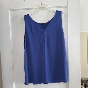 Express Royal Blue Button-Front Tank Top